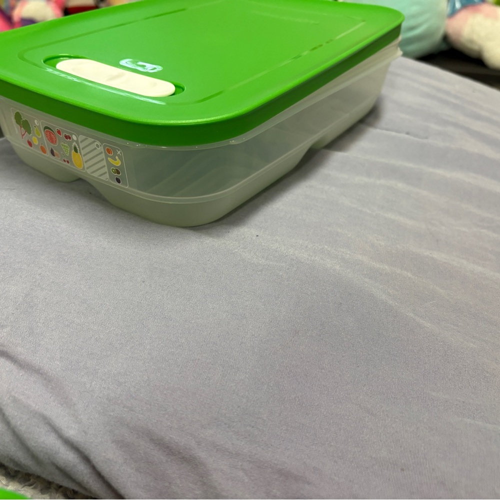 3 piece Tupperware Green and Clear Food Storage Container